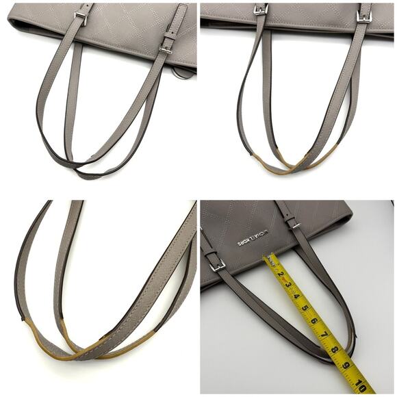 MICHAEL Michael Kors Jet Set Travel Quilted Saffiano Tote Grey Silver - Picture 9 of 16